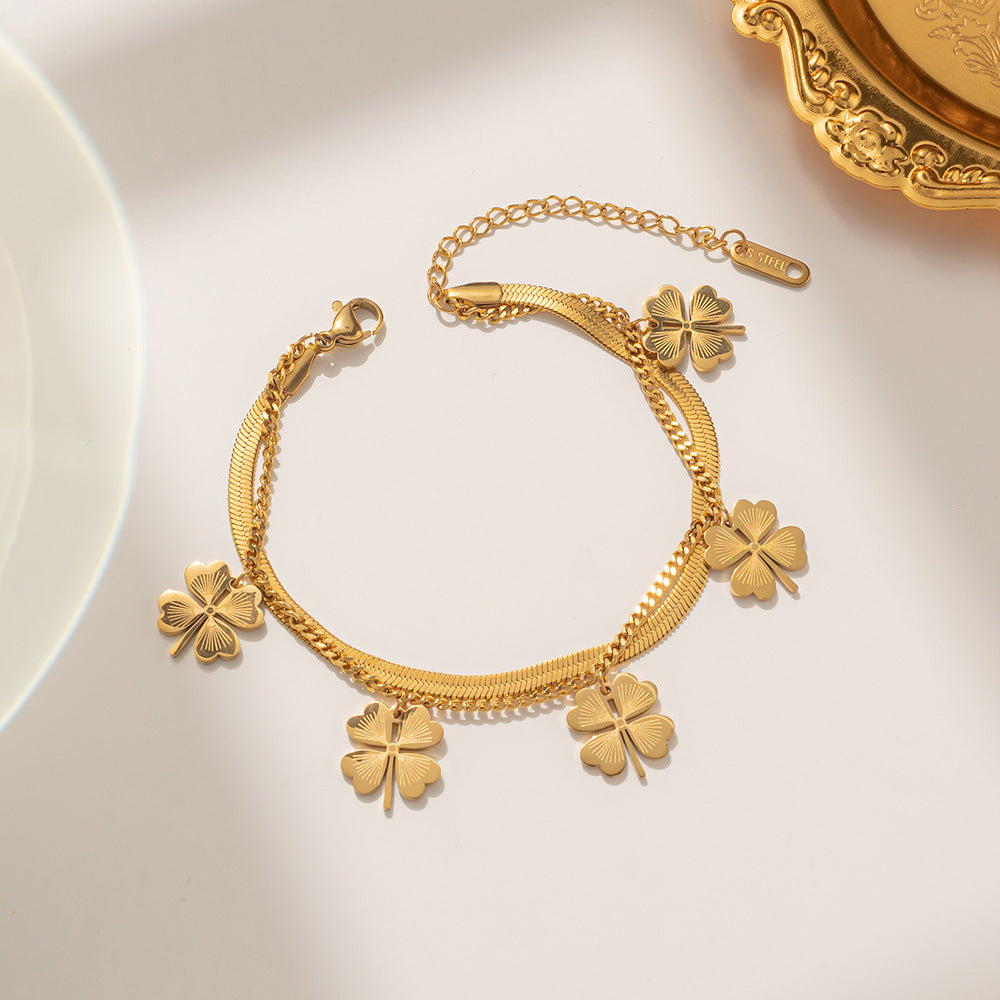 Pulsera Trébol 4 Hojas Oro
