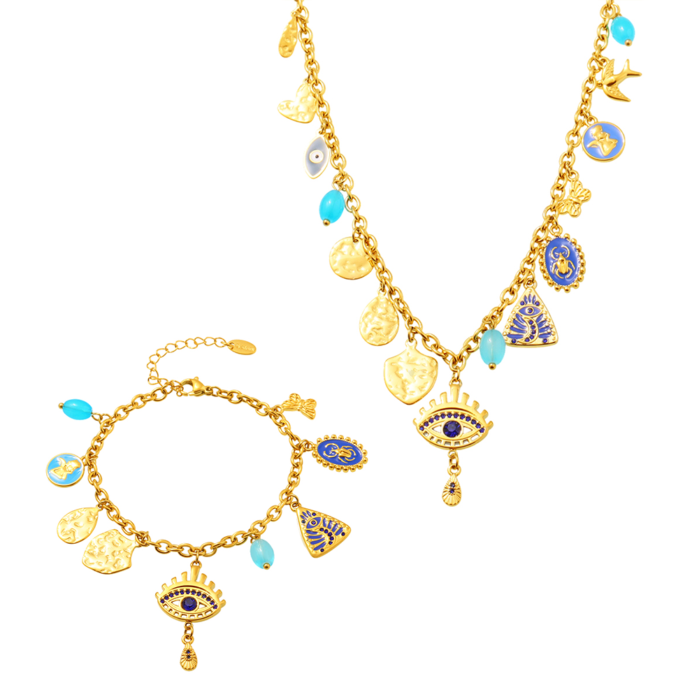 Conjunto Multi Charms Ojo Turco