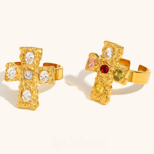 Anillos Cruz con Piedras - OFERTA 2x1