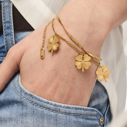 Pulsera Trébol 4 Hojas Oro