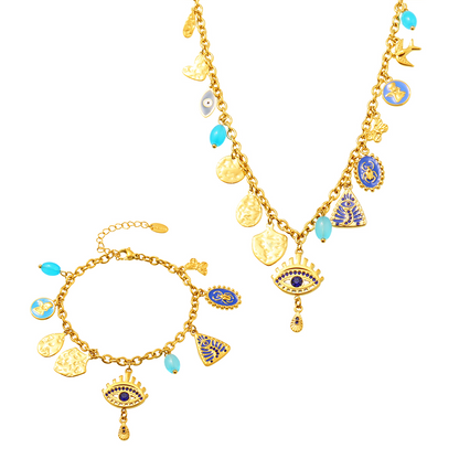 Conjunto Multi Charms Ojo Turco